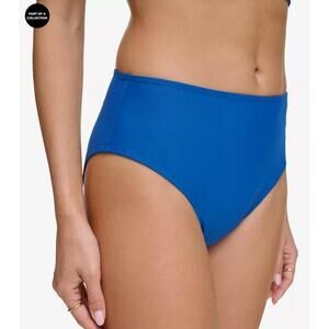 DKNY Women's Classic Mid Rise Blue Bikini Bottoms L